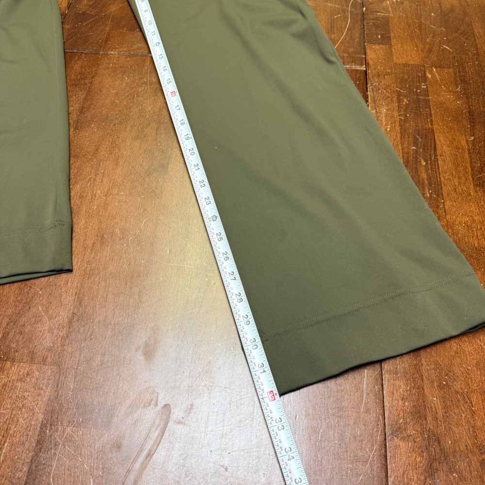 Halara Daystretch Wide Leg Pants Women M Tall Green High Waisted Button Detail - Picture 5 of 10